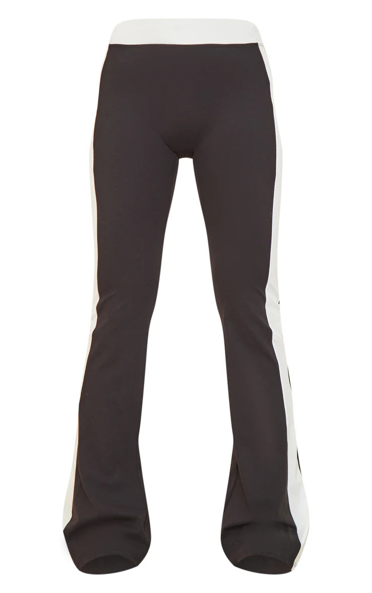 Black Sculpt Contrast Panel Yoga Pants