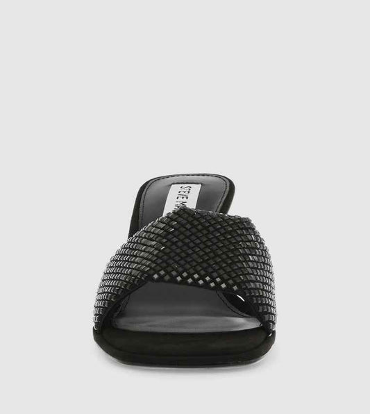 - Steve Madden - SNAZZY-R Embellished Open Toe Kitten Heels