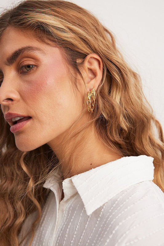 2-Pack Gold Plated Braided Hoops