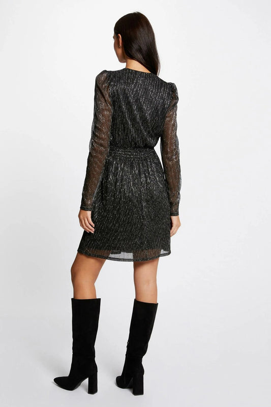 Morgan Glitter Dress - Gray / Black