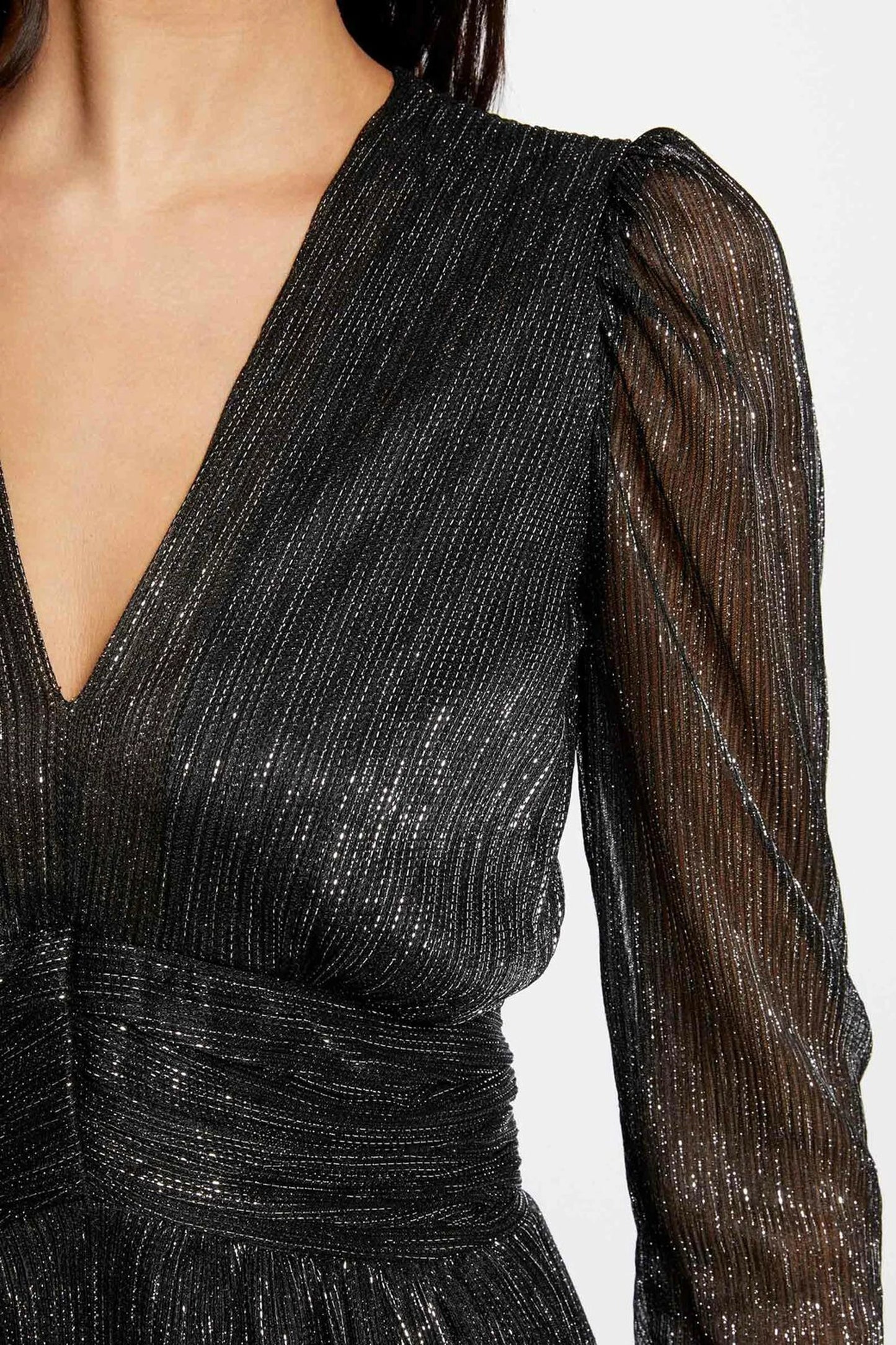 Morgan Glitter Dress - Gray / Black