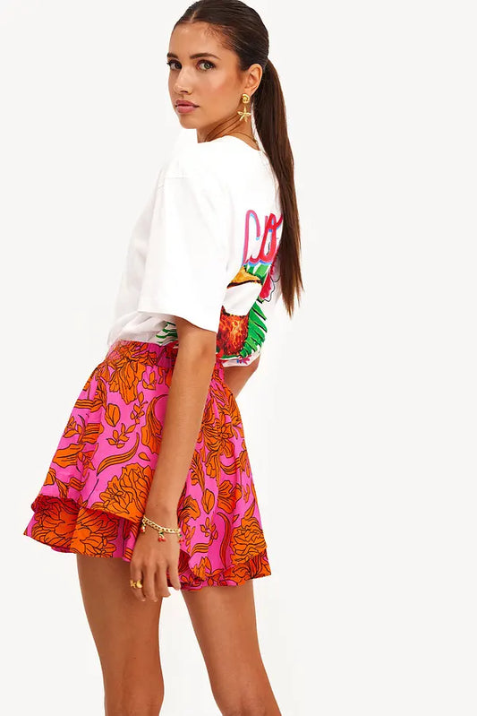 Loavies - Orange short with floral print