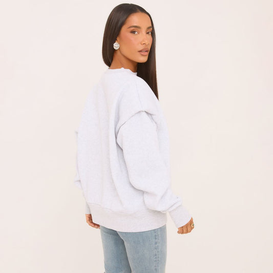 Oversized Sweatshirt In Grey Marl