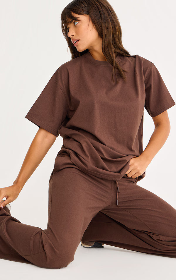Chocolate Low Rise Wide Leg Pants