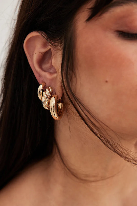 3-pack Mixed Size Hoops Gold