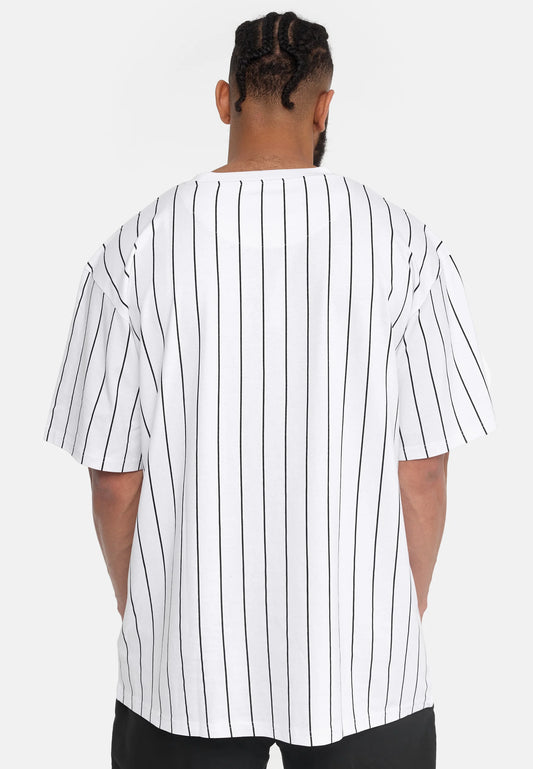 Karl Kani SMALL SIGNATURE PINSTRIPE TEE - T-shirt print - white