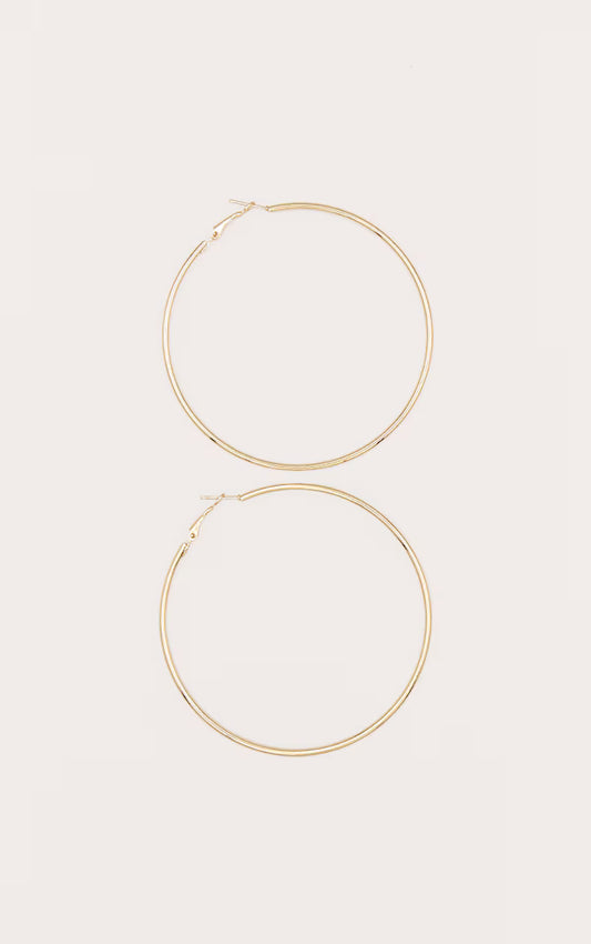Gold 80mm Large Hoop Earrings