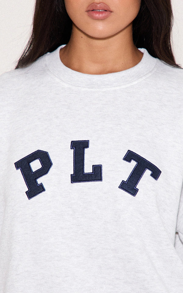 Plt - Ash Grey Logo Oversize Sweatshirt