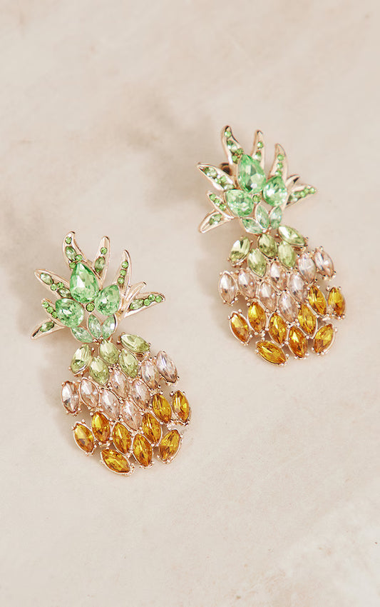 Yellow Pineapple Statement Earrings