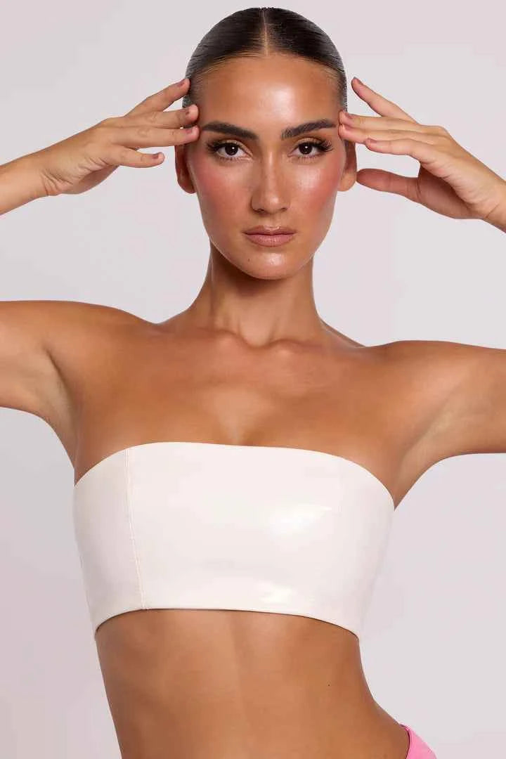 Ohpolly - Vinyl Bandeau Bralette in White