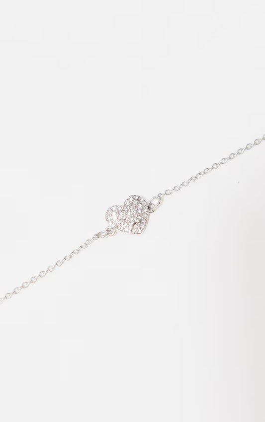 Silver Dainty Heart Bracelet