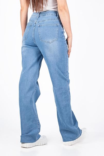 Wide Leg Jeans - Blue