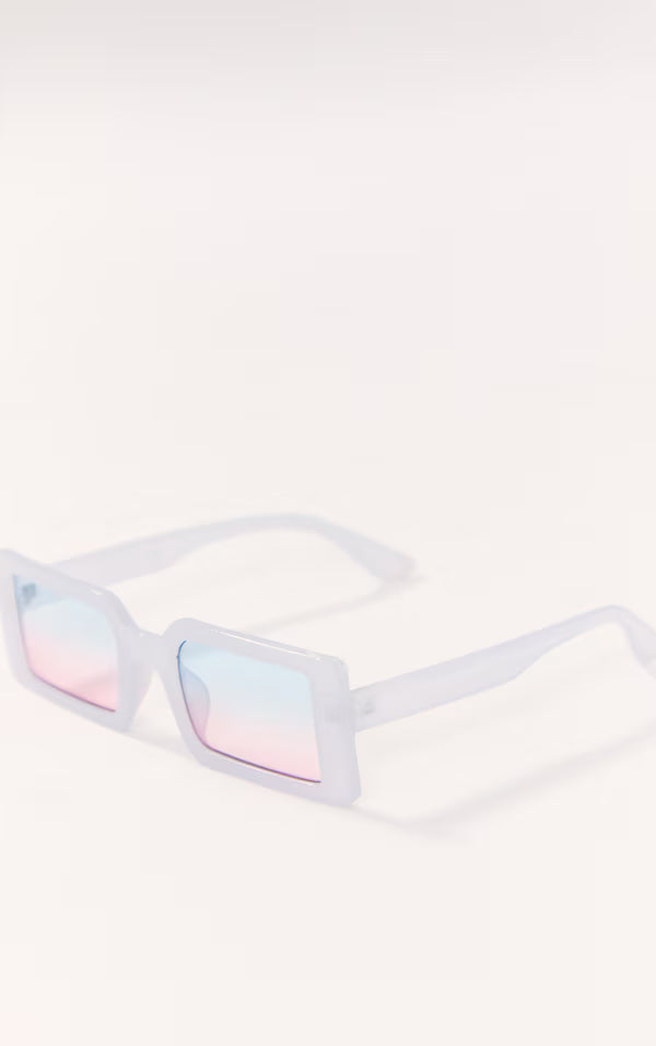 Blue Ombre Lens Rectangular Sunglasses