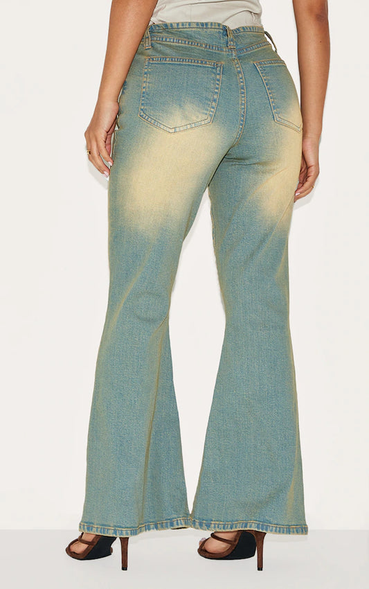 Petite Vintage Low Rise Invisible Waistband Stretch Flares