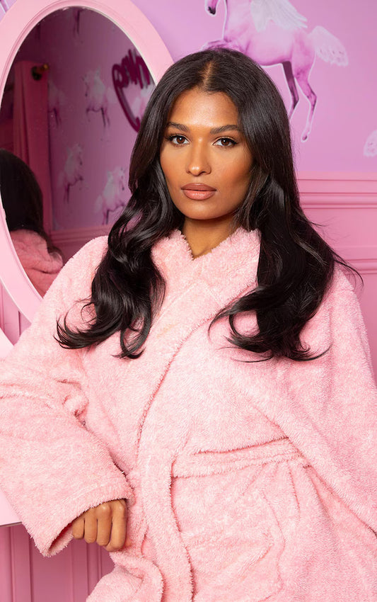 Plt - Lullabellz Super Thick 16" 5 Piece Blow Dry Wavy Clip In Hair Extensions Natural Black