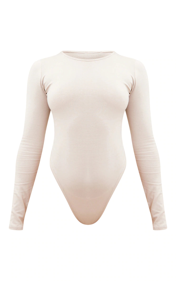 Stone Cotton Long Sleeve Bodysuit