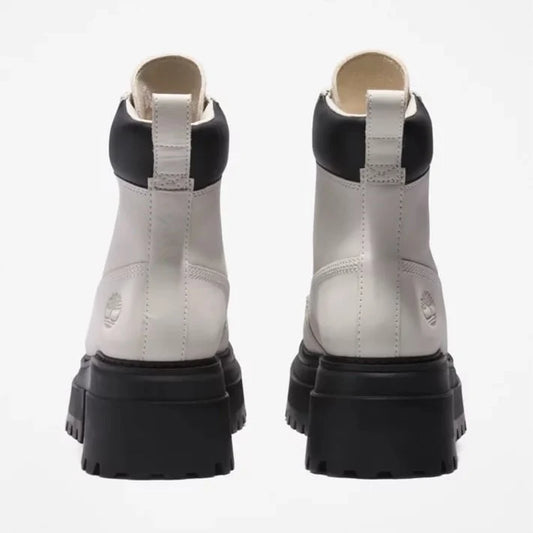 Timberland Womens Sky 6 Inch Lace Up Boots White Nubuck