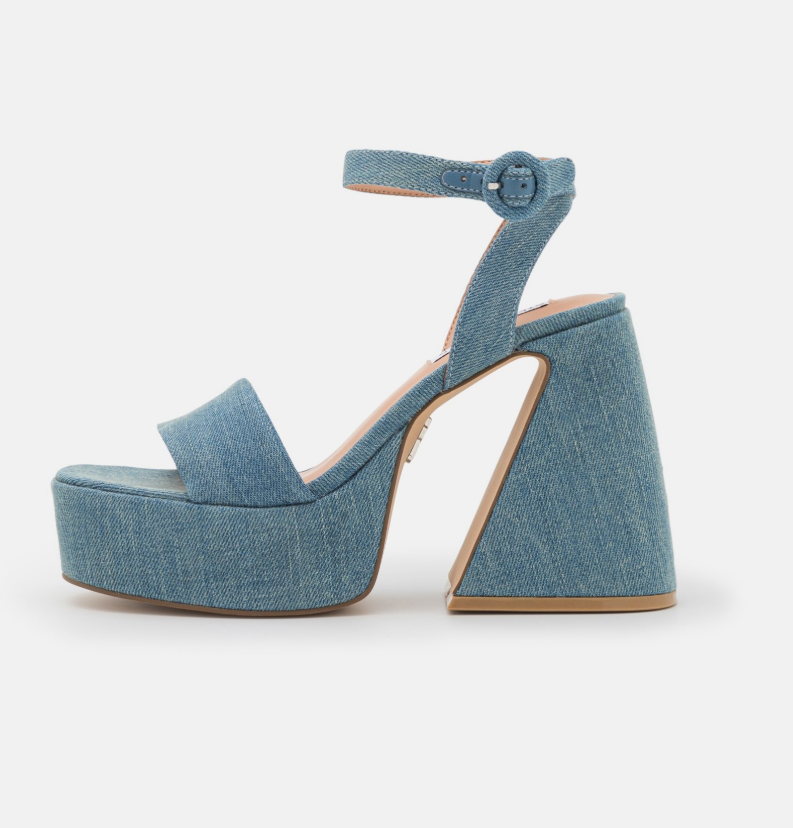 Steve Madden - PAYSIN - Platform sandals - blue denim