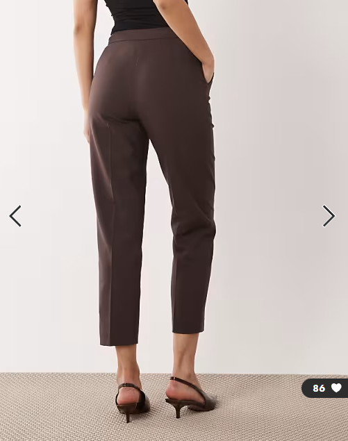 Nobody's Child wool feel tailored cigarette trouser co-ord chocolate brown