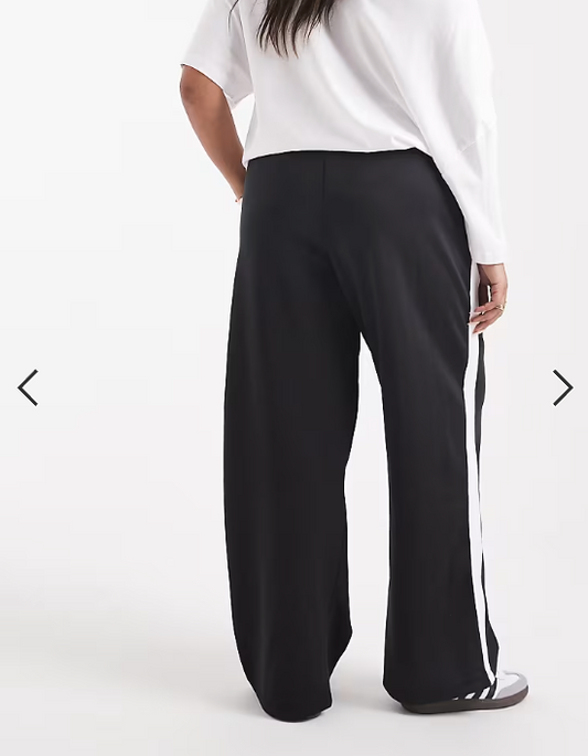 Asos - Noisy May Curve straight leg jersey trouser in black with white side stripe