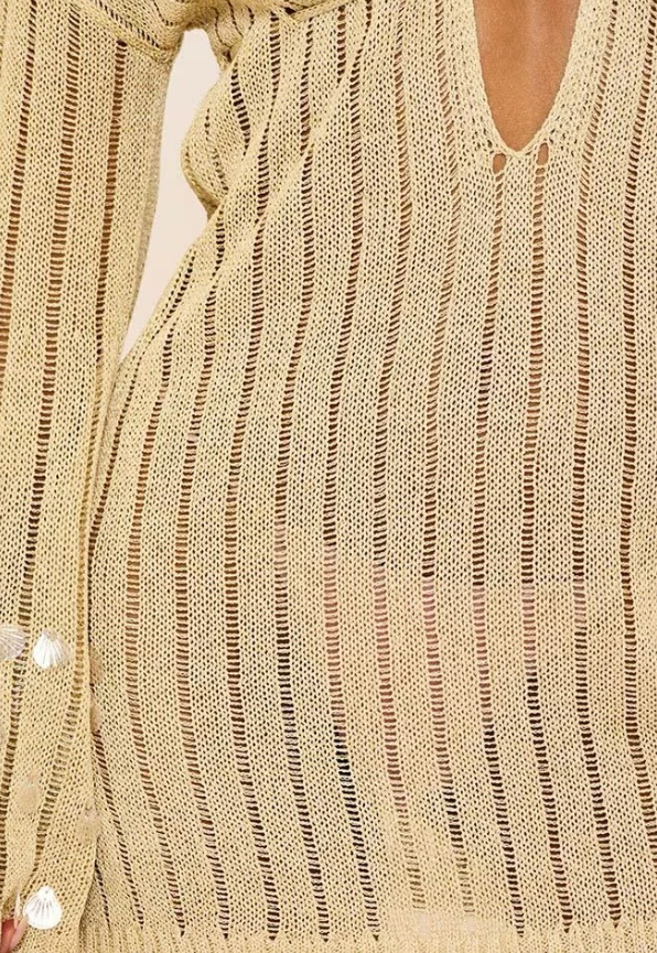 Ego - shell sequin detail crochet glitter knit mini dress