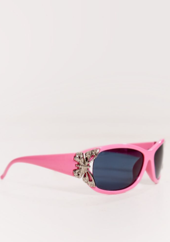 Pink Butterfly Detail Visor Sunglasses
