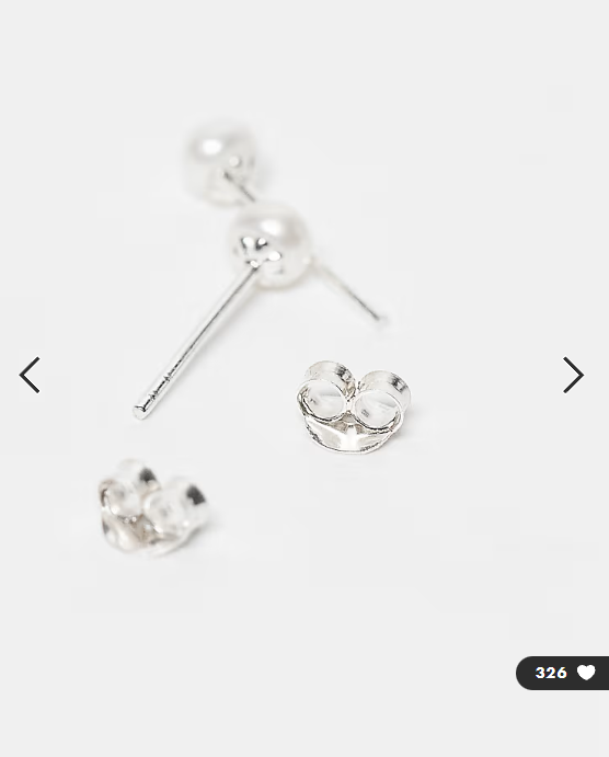 Kingsley Ryan pearl stud earrings in sterling silver