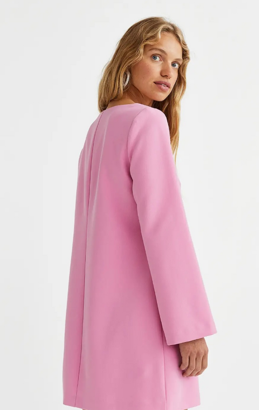 H&M - SQUARE-NECKED DRESS- Pink