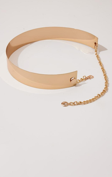 Gold Metail Pleated Waist Belt