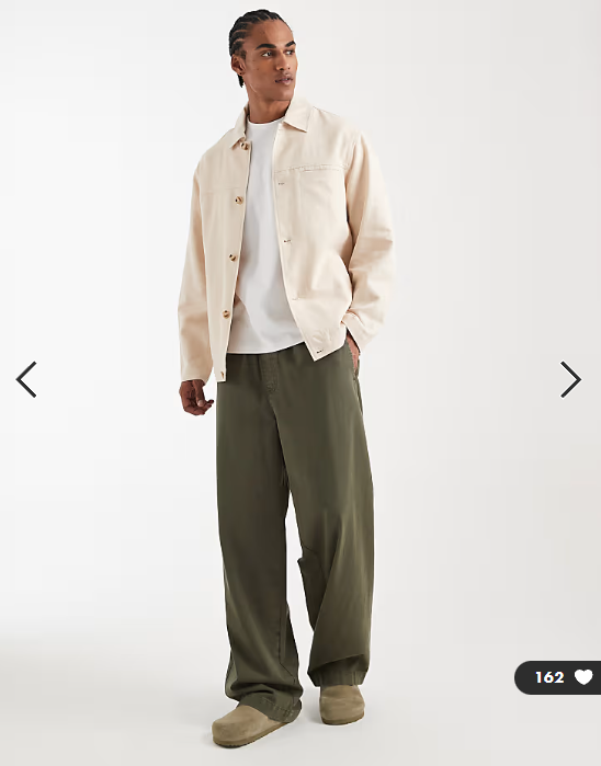ASOS DESIGN relaxed linen blend shacket in stone