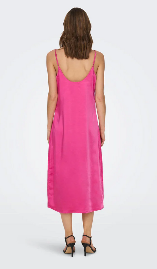 - ONLY - ONLMAYRA SLIP TIE SATIN DRESS WVN