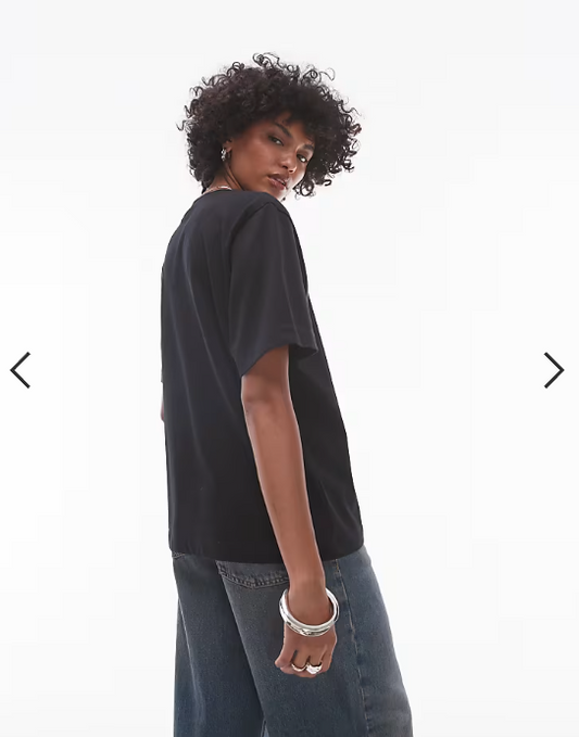 Topshop premium basic short sleeve tee in black