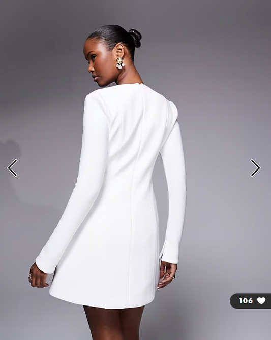 Forever New structured mini dress in white