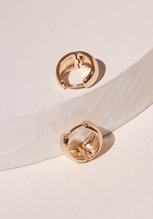 Gold Simple Mini Huggie Hoop Earrings