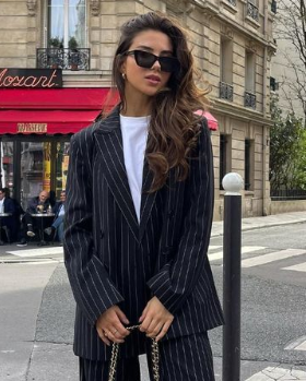 NAKD - Premium - striped oversized blazer black