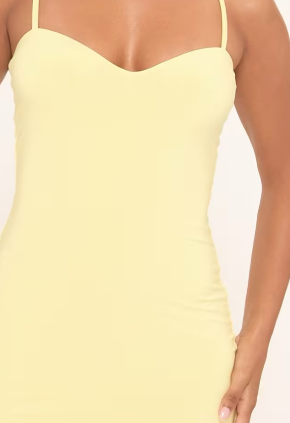 Ego - strappy sculpt mini dress in yellow
