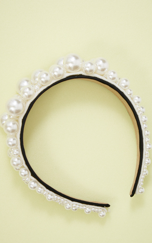 White Oversized Pearl Headband