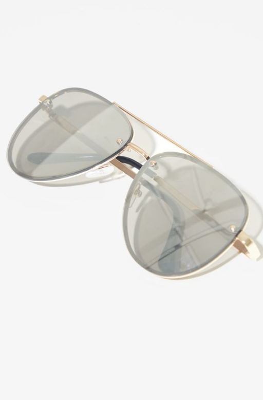 Silver Mirrored Aviator Sunglasses