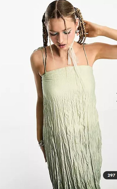 Weekday - Ina crinkle midi dress in ombre print