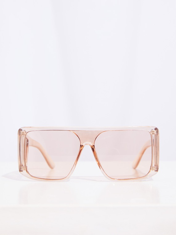 Brown Oversized Triple Lens Square Frame Sunglasses