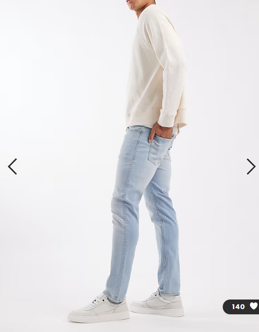 Asos - JJ Rebel Luke slim jeans in light vintage wash