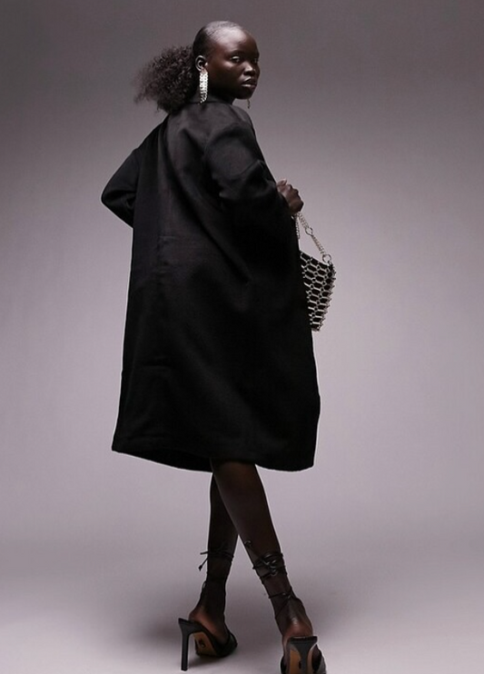 ASOS Topshop smart long coat in black