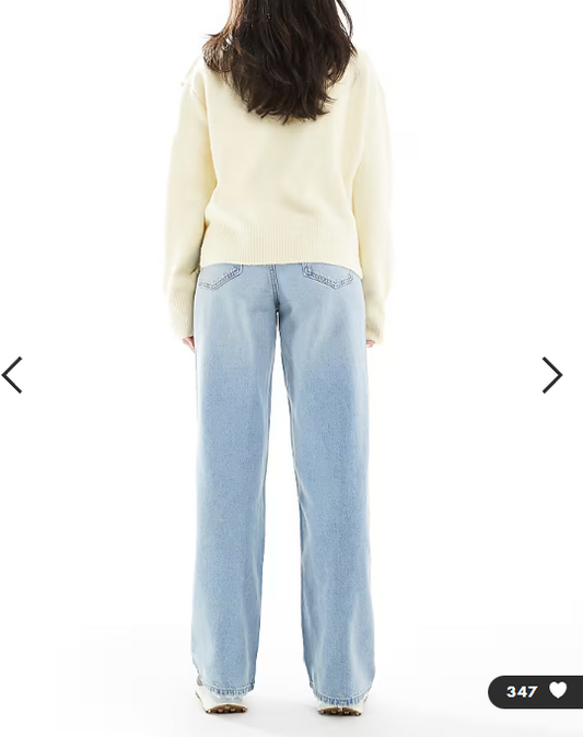 ASOS DESIGN wide leg dad jeans in lightwash