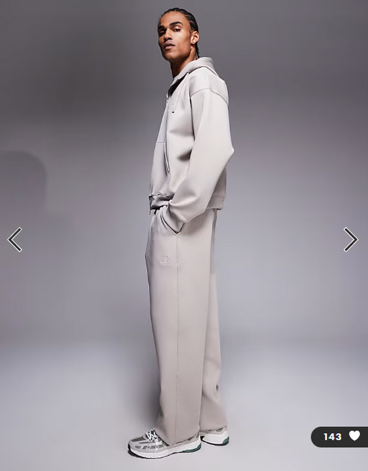Liquor N Poker scuba-style fabric straight jogger co-ord in stone