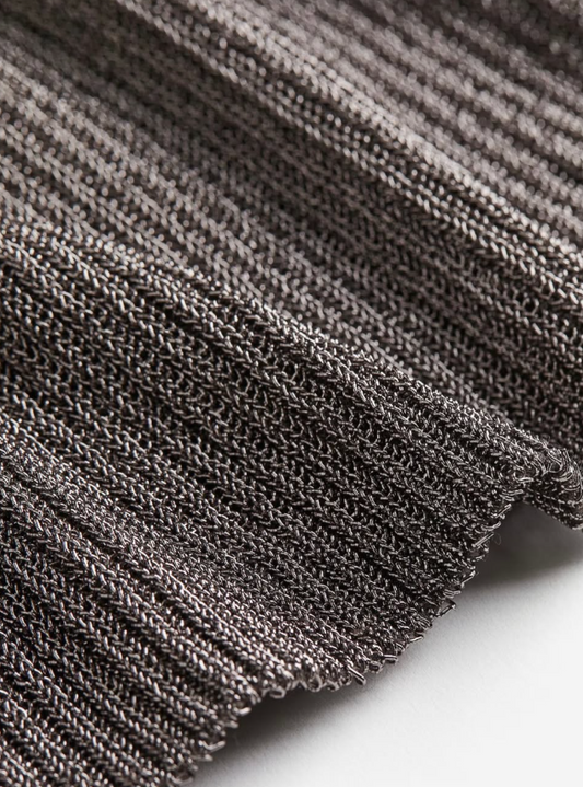 H&M METALLIC RIB-KNIT TOP
