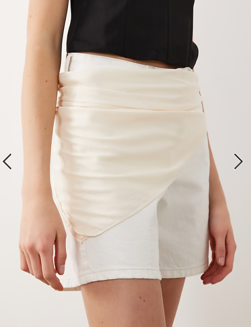 DesignB London hip scarf in ecru cream