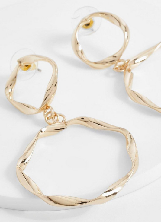 Circle Stud Earrings - gold