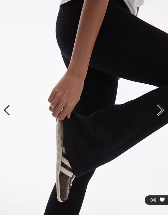 ASOS DESIGN seamless ribbed flare leggings in black
