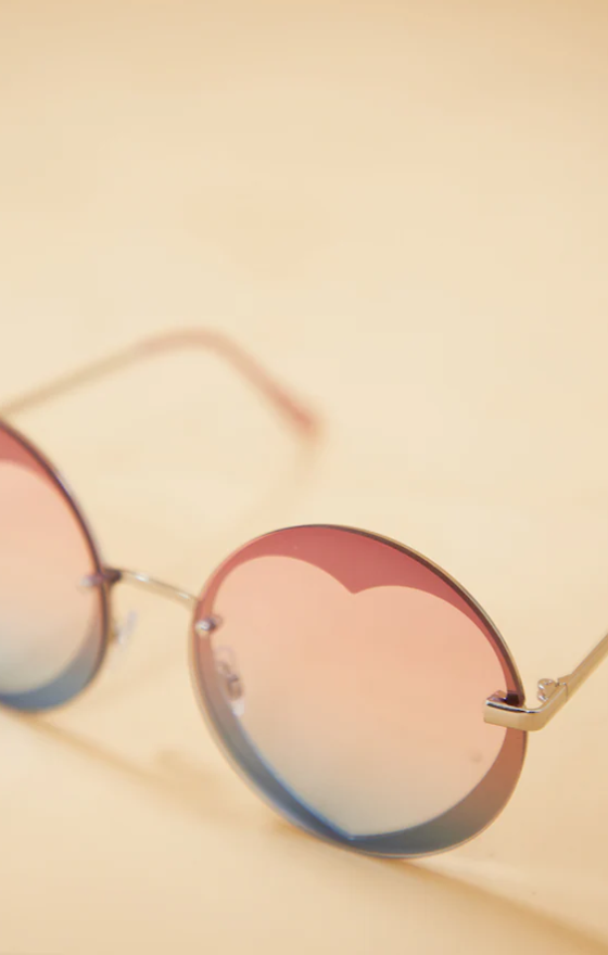 Jeepers Peepers Purple Ombre Heart Frame Sunglasses
