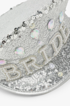 Bride Silver Sequin Trucker Hat